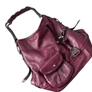Women's Shoulder Bag - Deep Berry Leather